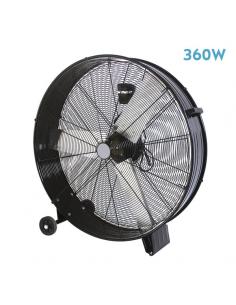 Industrial Maximum 360w Black Fan 87D 3Speeds W/wheels 92.5x87x20.5 Cm
