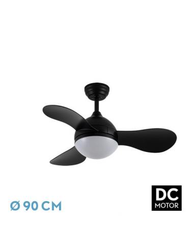 Fan Solid Dc 24w Black 3 blades 91d 2640lm 3000-4000-6500k Remote+memory+timer