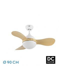 Fan Solid Dc 24w White 3 blades Beech 91d 2640lm 3000-4000-6500k Remote+memory+timer