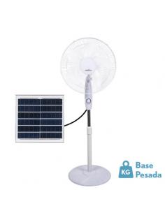 Solar Floor Fan Frontera White 20w 3vel 5 Blades Fixed And Rotating Lithium Battery Regx43x38cm