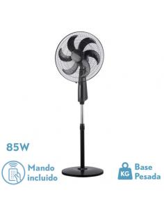 Toulon Black 3 Speed Standing Fan 6 Blades Remote Timer 3 Air Modes Regx50x43 Cm