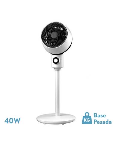 Ozone Floor Fan White/Black 3 Speed.40w 3 Adjustable Blades, Fixed And Rotating 86x34x34cm