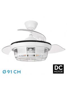 Ventilador Dc Tornado Mini Blanco 3xe27 91d 3aspas Desplegables 6velocidades C/remoto Y Temporizador