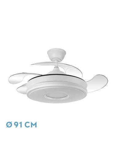 Ventilador Dc Dani 59w 6980lm Blanco 4aspas 6velocidades 91d 3000-4000-6000k Remot+reg.intensidad+memori+tempor