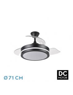 Ventilador Dc Esparta Peque 44w 5182lm Negro 72d 3asp 3000-4000-6000k Remoto+temporizador+memoria