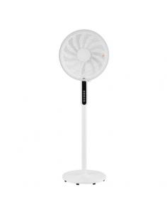 Ventilador De Pie Torbellino Blanco 3velocidades 60w 13aspas Regx41x41 Display Oscilante,remoto,temporizador