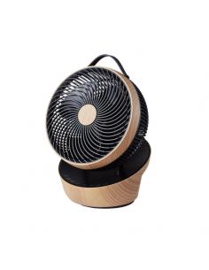 Ventilador Sobremesa Petirrojo Negro/madera 25w 12vel 3asp Motor Dc Remoto,temporizador 36,3x27,5x24,8cm
