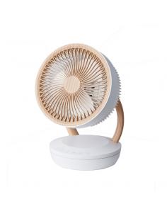 Fan Nightingale Table Lamp White/wood 45w 3vel 3asp Remote, timer, touch 35.7x25.5x19.3cm