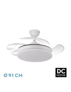 Fan Dc Trident Mini 59w White 4 Blades Desp. 91d 6980lm Remote Dimmer+Timer+Memory 3000-4000-6000k