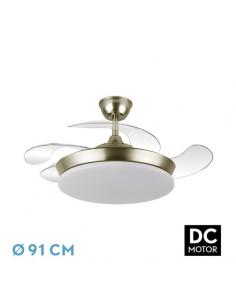 Fan Dc Trident Mini 59w Leather 4 blades Desp. 91d 6980lm Remote Dimmer+Timer+Memory 3000-4000-6000k