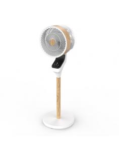 Byzantium White/beech 50w 3speeds 95x30x30 Oscillating Floor Fan, Touch Display, Remote, Timer