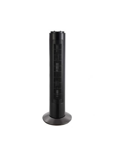 Black Cuckoo Tower Fan 3 speeds 50w Rotary Timer 78x22x22 Cm