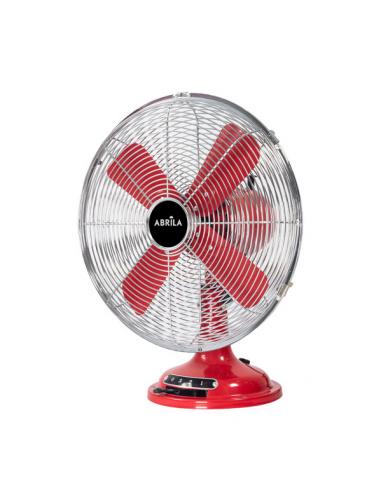 Ventilador Sobremesa Capitolio Rojo/cromo 37w 3velocidades 4asp Fijo Y Rotatorio 42x35x27cm