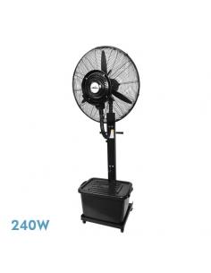 Floor Fan Diluvio Black 3speeds 240w Nebulizer Tank 42l Fixed Wheels And Rot.170x71x45cm