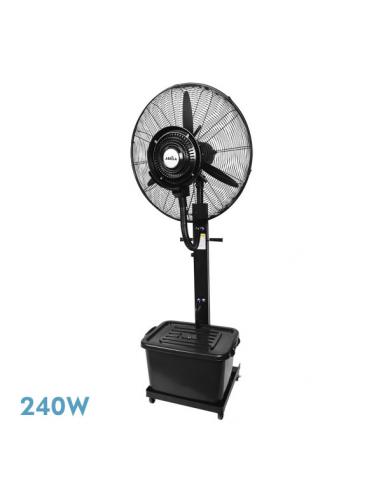 Floor Fan Diluvio Black 3speeds 240w Nebulizer Tank 42l Fixed Wheels And Rot.170x71x45cm