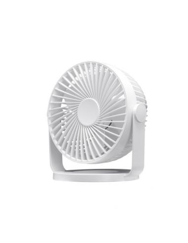 Brittany Desktop Mini Fan White 5w 3+1speeds Rechargeable Usb Power Adjustable 5 blades 17x15x11.5cm