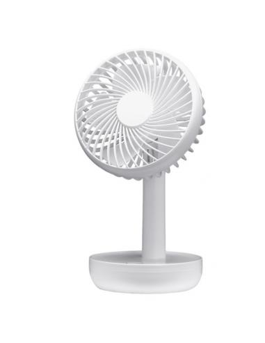 Miniventilador Inalambrico Sobremesa Lemosin Blanco 5w 3velocidades Recargable Alimen.usb Orientable 5asp 17x11x9cm Motor Dc