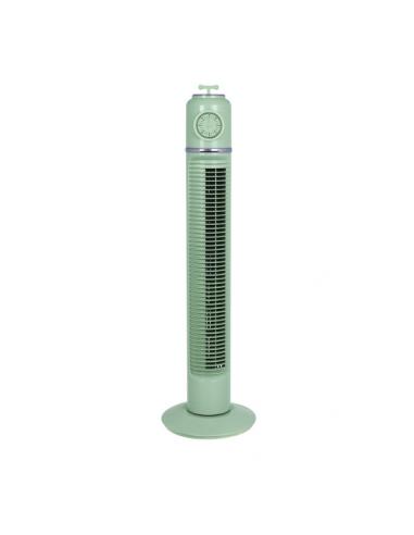 Ventilador Torre Huracan Verde 45w 3velocidades Temporizador  Fijo Y Rotatorio 75x22x22cm