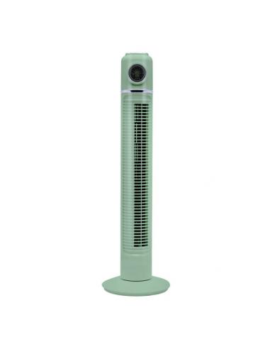 Ventilador Torre Artico Verde 45w 3velocidades C/remoto Y Temporizador Display Fijo Y Rotatorio 82x22x22cm