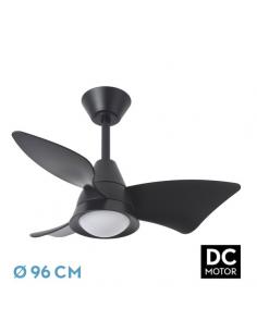 Ventilador Dc Jaguar 30w 3000lm Negro 96d 3aspas 6vel 3000-4500-6500k Remoto+reg.intensidad+memoria+temporizador