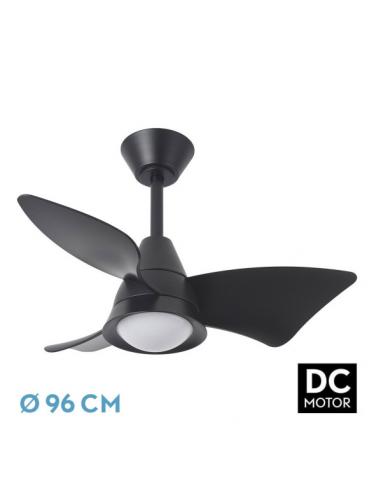 Fan Dc Jaguar 30w 3000lm Black 96d 3blades 6vel 3000-4500-6500k Remote+reg.intensity+memory+timer