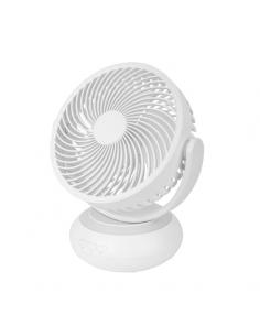Bengali White 5w 3vel Wireless Desktop DesktopFan Rechargeable with light, USB Power, Fixed and Rotating 3Blades 27x23x16cm