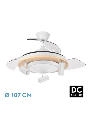 Fan Dc Gladiator 37+15w White/beech 3asp.107d 3980lm 3000-4500-6500k Remote+memory+timer