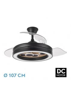 Ventilador Dc Cupido 55w Negro/madera 3asp.107d 4960l 3000-4500-6500k Reg.intensidad+remoto+memoria+temporizador