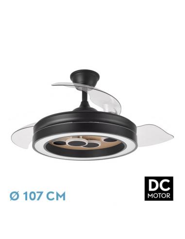 Fan Dc Cupid 55w Black/wood 3asp.107d 4960l 3000-4500-6500k Intensity +remote+memory+timer