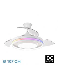 Ventilador Dc Pitufo 57w Blanco 3asp107d 3990lm Rgb  +3000-4500-6500k Reg.intensidad+remoto+memo+temporiz