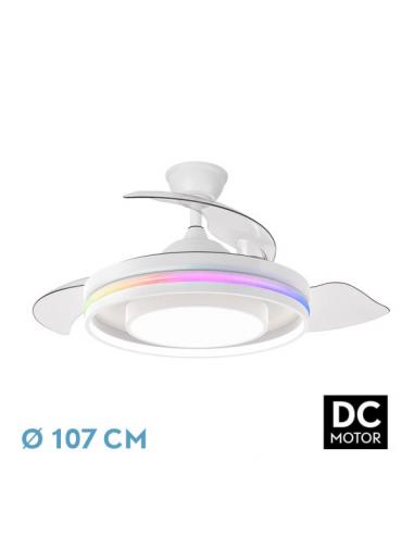 Fan Dc Smurf 57w White 3asp107d 3990lm Rgb +3000-4500-6500k Intensity +remote+memo+time