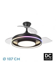 Ventilador Dc Pitufo 57w Nergro 3asp107d 3990lm Rgb +3000-4500-6500k Reg.intensidad+remoto+memo+temporiz
