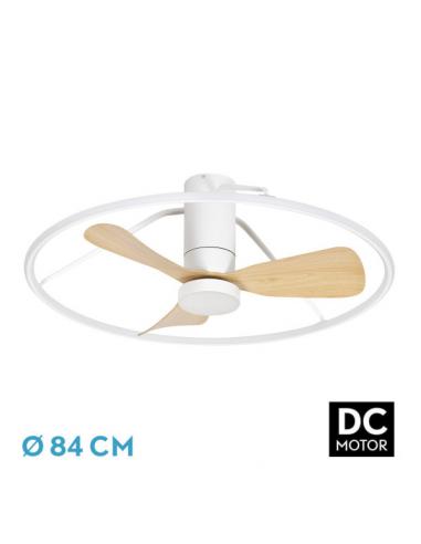 Fan Dc Porto 56w White/beech 3asp.84d 5600lm 3000-4000-6500k 6vel Remot,tempo,3int.rg
