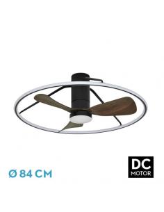 Ventilador Dc Oporto 56w Neg/marr 3asp.84d 5600lm 3000-4000-6000k 6vel Remot,tempo,3int.rg