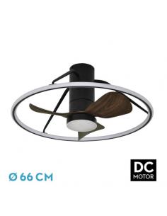 Ventilador Dc Oporto 46w Neg/marr 3asp.66d 4600lm 3000-4000-6000k 6vel Remot,tempo,3int.rg