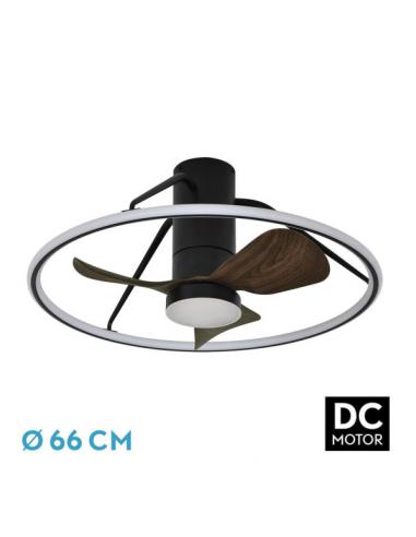 Fan Dc Porto 46w Neg/brown 3asp.66d 4600lm 3000-4000-6000k 6vel Remot,tempo,3int.rg