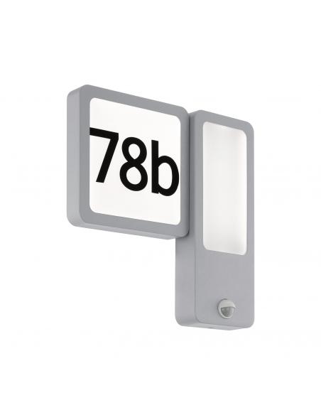 EGLO 97297 - CHEIRA Outdoor wall light with motion sensor in Silver and Acrylic Cast Aluminium