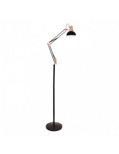 Rutile 1xe27 Black/copper 180x28x28 Cm adjustable floor lamp