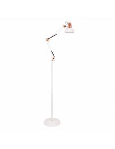 Rutile 1xe27 Articulable Floor Lamp White/copper 180x28x28 Cm
