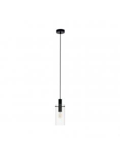 EGLO 97366 - MONTEFINO Crystal Pendant Lamp in Black Steel and Glass