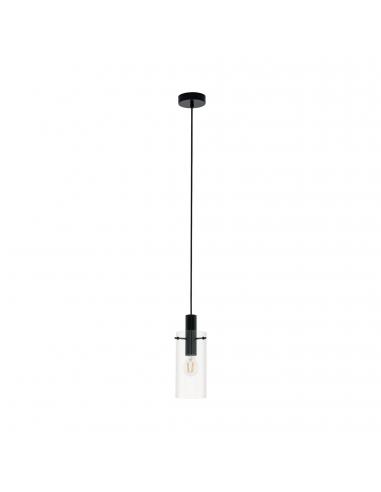 EGLO 97366 - MONTEFINO Crystal Pendant Lamp in Black Steel and Glass
