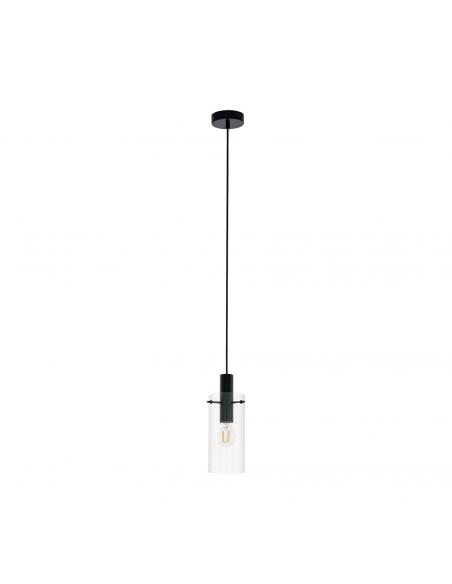 EGLO 97366 - MONTEFINO Crystal Pendant Lamp in Black Steel and Glass