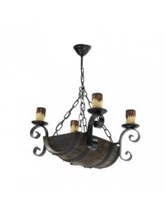 4xe27 Barrel Lamp Black/brown Regx42x32 Cm