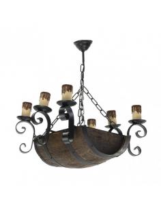 6xe27 Barrel Black/brown Lamp Regx47x40 Cm