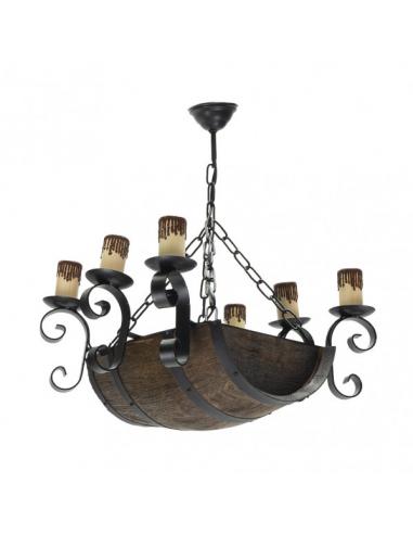 6xe27 Barrel Black/brown Lamp Regx47x40 Cm