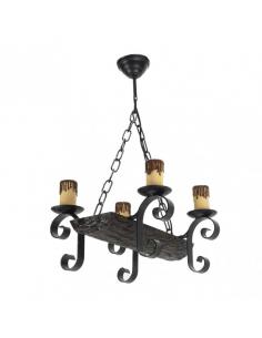 4xe27 Lamp Black/Brown Trunk Regx38x35 Cm