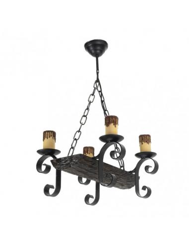 4xe27 Lamp Black/Brown Trunk Regx38x35 Cm