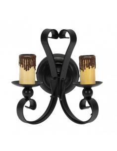 Rustic Wall Light 2xe27 Medieval Black 25x21x16 Cm