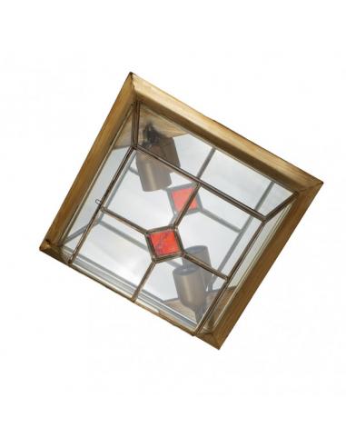 Large Granadino 2xe27 Leather/red ceiling light 11x28.5x28.5 Cm
