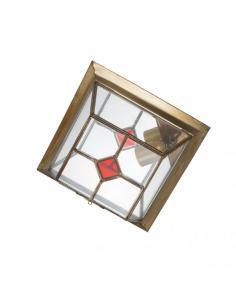 Small Granadino Leather/Red Ceiling Light 1xe27 10x26x26 Cm